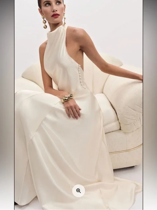 Reformation Roy Cream High-Neck Maxi Gown - Picture 4 of 16